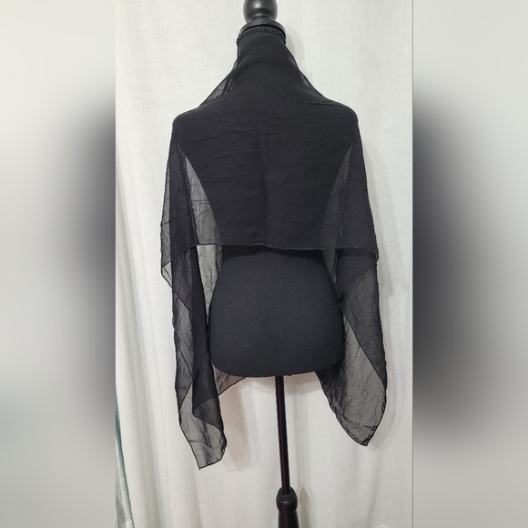 Black See Through Shawl - Picture 3 of 3